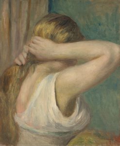 Ragazza con le braccia alzate, 1895 circa (olio su tela) da Pierre Auguste Renoir