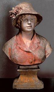 Scultura di Aline Charigot, Signora Renoir, c.1900 (gesso policromo) da Pierre Auguste Renoir