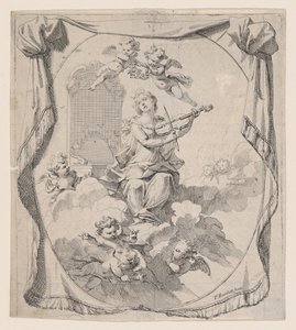 Santa Cecilia sulle nuvole sostenuta dagli angeli, 1696 da Pierre Berchet
