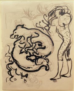 Cani che giocano e una figura da Pierre Bonnard