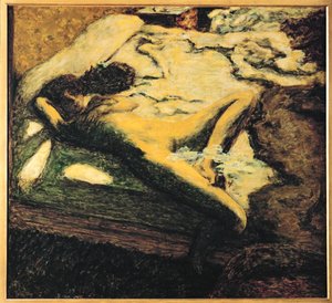 Donna che sonnecchia sul letto... (dipinto su tela) da Pierre Bonnard