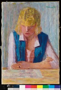 La bionda con il gilet blu da Pierre Bonnard