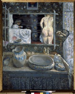 Specchio sopra un lavabo da Pierre Bonnard
