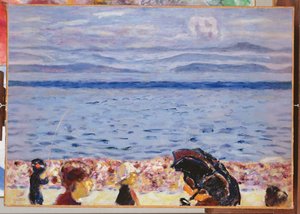 La spiaggia, mare blu, c.1930 da Pierre Bonnard