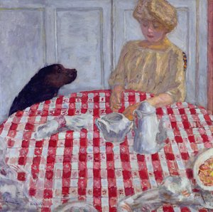 La Tovaglia a Quadri Rossi, o La Cena dei Cani, 1910 da Pierre Bonnard