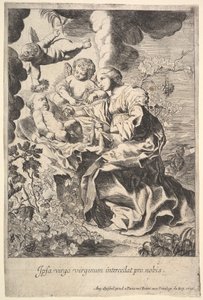 Vergine e bambino con angeli da Pierre Brebiette