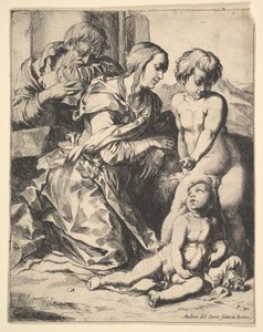 Vergine inginocchiata davanti a Cristo, 1610-42 da Pierre Brebiette