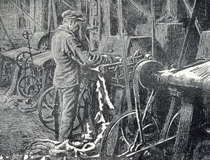 Industria della pelle: falciatura meccanica delle pellicce, Incisione da 