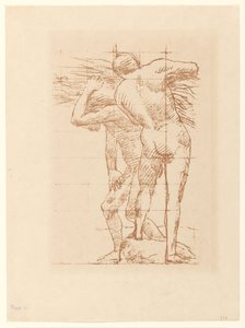 Studio di due uomini nudi con un fascio di paglia da Pierre Cécile Puvis de Chavannes