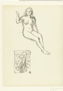 Donna nuda seduta e donna nel paesaggio da Pierre Cécile Puvis de Chavannes