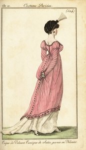 Donna in tunica di raso e toque di velluto, Parigi