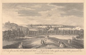 Una vista da One Tree Hill nel parco di Greenwich da Pierre Charles Canot
