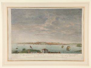 Veduta della città di Boston, capitale del New England, in Nord America da Pierre Charles Canot