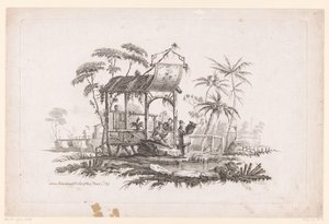 Figure con cesti sulla riva da Pierre Charles Canot