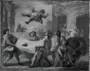 Sancho Panza lanciato in una coperta