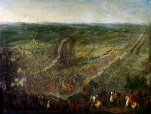 Guerra della Lega di Augusta: “Battaglia di Fleurus vinta dal maresciallo del Lussemburgo contro le armi di una coalizione delle Province Unite, degli Imperiali, della Spagna e della Gran Bretagna, il 1/07/1690” da Pierre Denis (attr.to) Martin