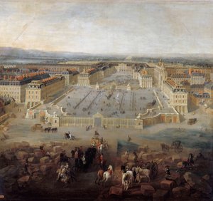 Veduta del palazzo di Versailles dalla Place d