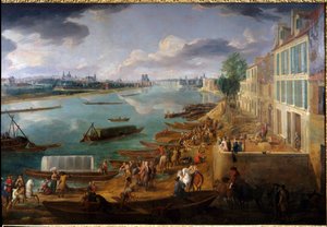 Veduta di Parigi, presa dal Quai de la Rapee nel 1716 (dettaglio) da Pierre Denis Martin