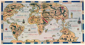 La mappa del mondo del Delfino, 1546 da Pierre Desceliers