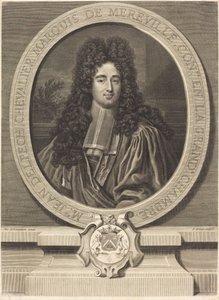 Jean Delpech, Marchese di Méréville da Pierre Drevet after Nicolas de Largillierre