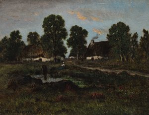 Cottage vicino a Larchant, senza data da Pierre Etienne Theodore Rousseau