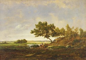 Lo stagno ai piedi della collina, c.1848-55 da Pierre Etienne Theodore Rousseau
