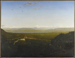 Veduta del Monte Bianco vista da La Faucille da Pierre Etienne Theodore Rousseau