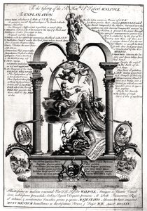 Alla gloria del molto onorevole Robert Walpole (1676-1745) 1° Conte di Orford da Pierre Fourdrinier