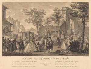 Quadro dei ritratti alla moda da Pierre Francois Courtois after Augustin de Saint Aubin
