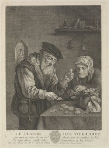Piaceri della vecchiaia dopo il dipinto di David Teniers il Giovane, metà del XVIII secolo