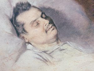 Honoré de Balzac (1799-1850) sul letto di morte, 15 agosto 1850