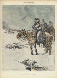 Napoleone in ritirata da Mosca, illustrazione per Le Rire