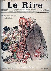 Il brindisi di Otto Von Bismarck - disegno di Pierre Georges Jeanniot (1848-1934) per 