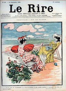 Trouville fine stagione - disegno di Pierre Georges Jeanniot (1848-1934) per 