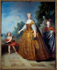 Ritratto a figura intera di Maria Lesczinska (Lesczynska) (1703-1768) Regina di Francia. Dipinto di Pierre Gobert (1662-1744) 1726. Nancy, Museo storico della Lorena da Pierre Gobert