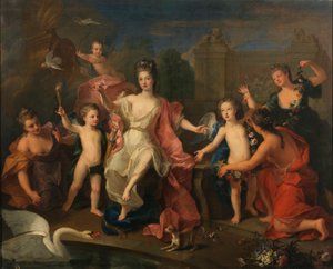 Spagnolo:  María Adelaida de Saboya, duchessa di Borgoña con i suoi figli La duchessa di Borgogna con i suoi due figli, i duchi di Bretagna e d