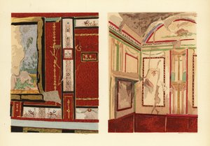 Casa di Tullio Fausto sulla Strada della Fortuna (sinistra), e casa di Popidio Prisco (destra), Pompei, Camera di una casa situata in via della Fortuna, Regione IV da Pierre Gusman