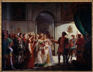 Francesco I armato cavaliere con il nipote Francesco II