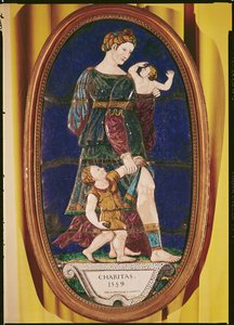 Placca raffigurante la Carità, Limoges, 1559 da Pierre I Courteys