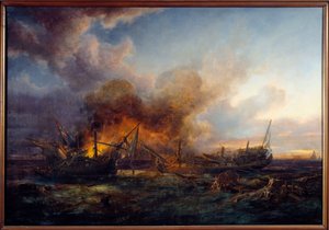 Combattimento del Supervisore e Quebec nel 1779 da Pierre Julien Gilbert