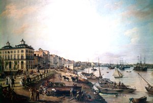 Il porto di Bordeaux, Francia da Pierre Lacour the Elder