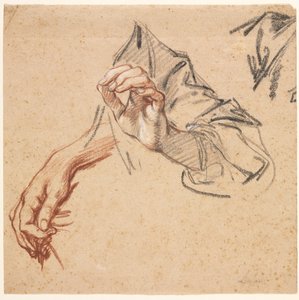 Studio di Mani (recto), Schizzo di una Mano (verso), 1700s da Pierre Lenfant