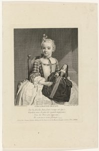 Ragazza con bambola vestita da suora da Pierre Louis Surugue