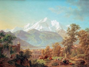 Il Monte Bianco visto da Sallanches al tramonto da Pierre Louis de La Rive