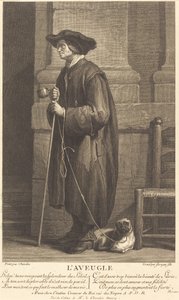 Il mendicante cieco da Pierre Louis de Surugue after Jean Siméon Chardin