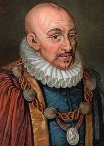 Ritratto di Michel Eyquem de Montaigne (1533-1592), filosofo umanista francese - incisione di Pierre Michel Alix