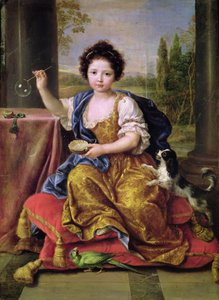 Marie-Anne de Bourbon (1666-1739) Mademoiselle de Blois, che soffia bolle di sapone