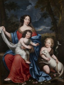 Ritratto di Madame de Maintenon 1635-1719, con i figli naturali di Luigi XIV, XVII secolo