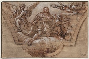 Bozza per decorazione del soffitto da Pierre Mignard