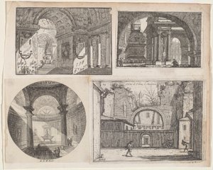 Portico davanti a un tempio circolare da Pierre Moreau